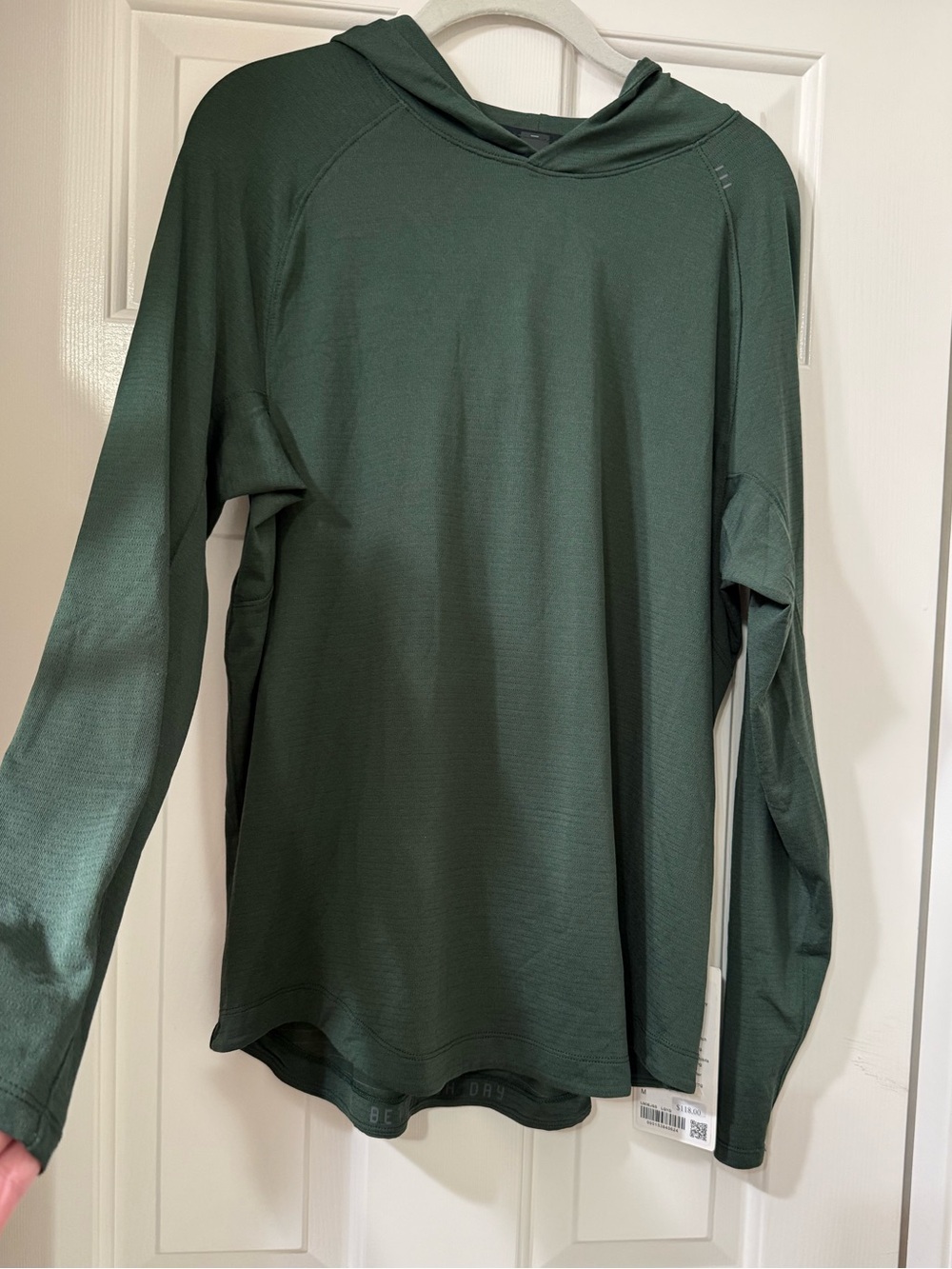Lululemon Men's License to Train Long-Sleeve Hooded Shirt, Rainforest Green *NWT